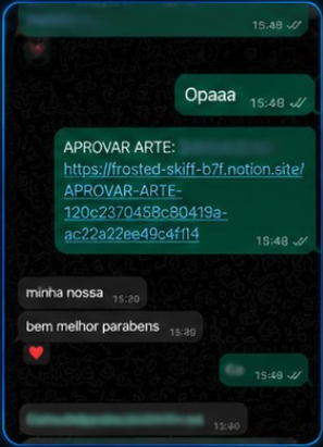 Aprovação de arte com feedback positivo
